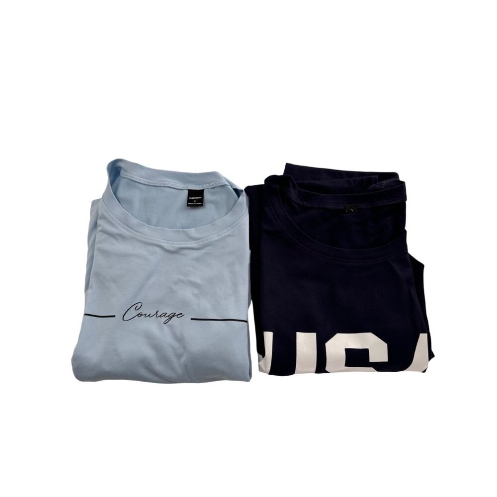 Manfinity Mens Graphic T-Shirts Courage USA Designs Cotton Blend Large‎ Bundle